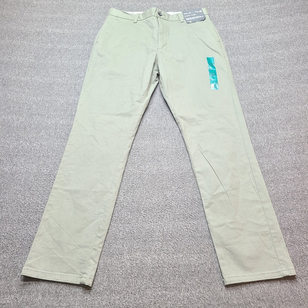 Denim Co Chino Slim Fit Khaki Pants Mens W32 L30 Stretch Cotton Blend